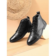 TSF FORMAL LACE UP BOOT WITH ZIP (BLK)